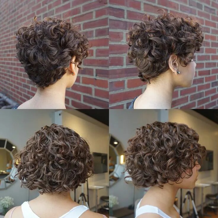 Прически на завитые короткие волосы Growing out a pixie can be challenging! If you stay consistent with your curly c