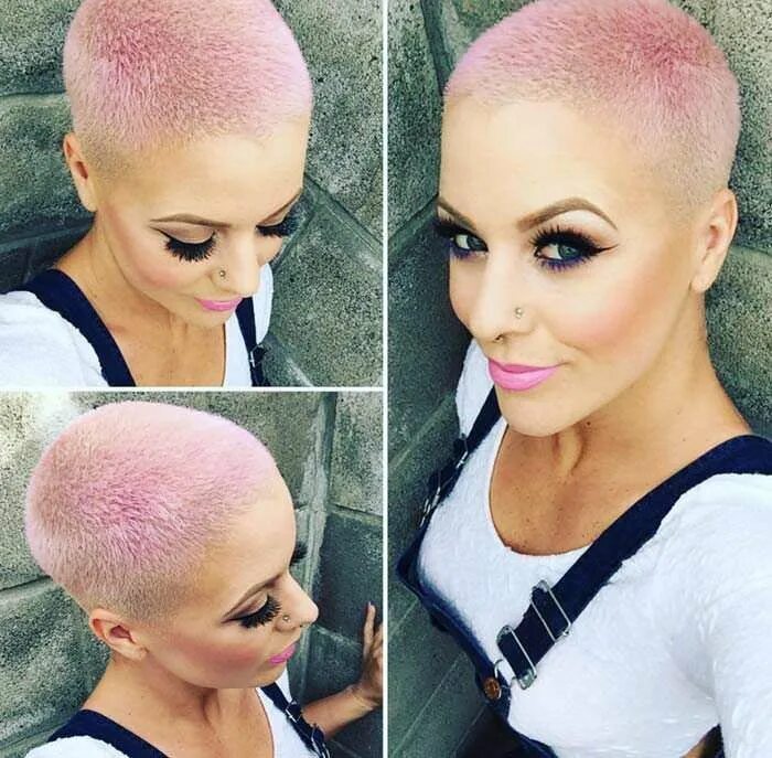 Прически налысо женское Модные короткие стрижки ежик Super short hair, Very short hair, Edgy short hairc