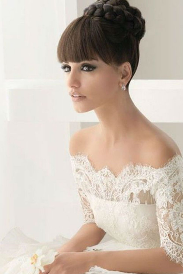 Прически невест с челкой фото Les plus belles coiffures de mariage Best wedding hairstyles, Wedding guest hair