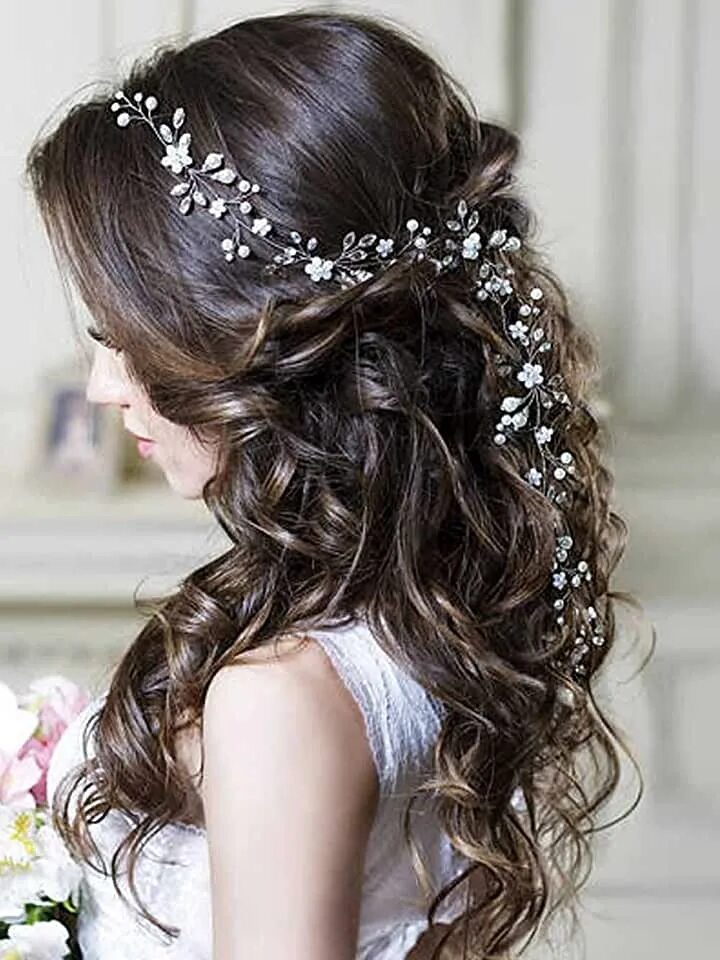 Прически невесты на длинных волосах Amazon.com: Bride Headdress