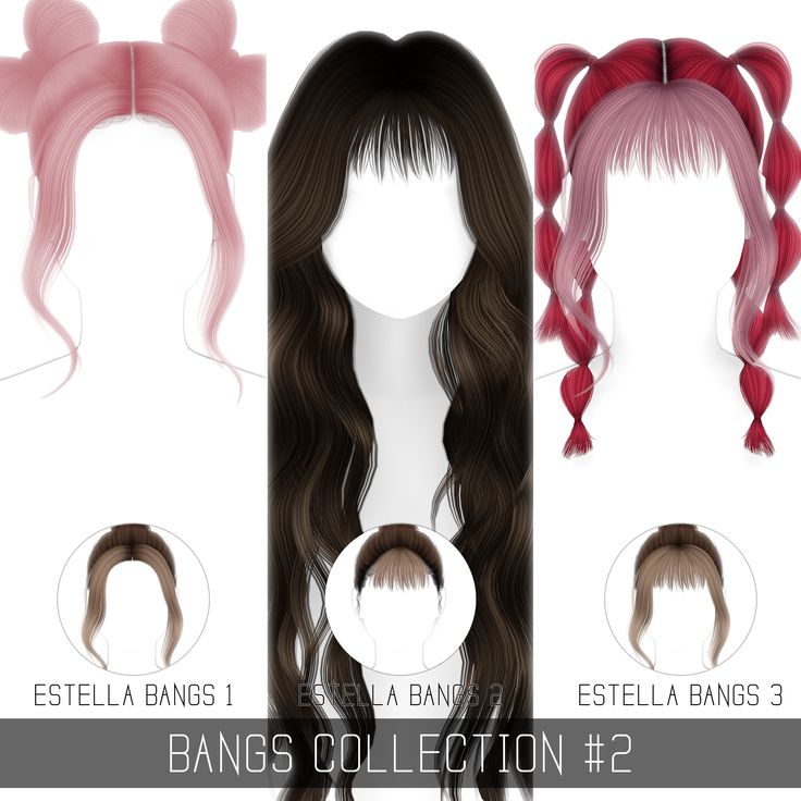 Прически одежда BANGS COLLECTION #2 Sims hair, The sims 4 skin, Sims 4 toddler