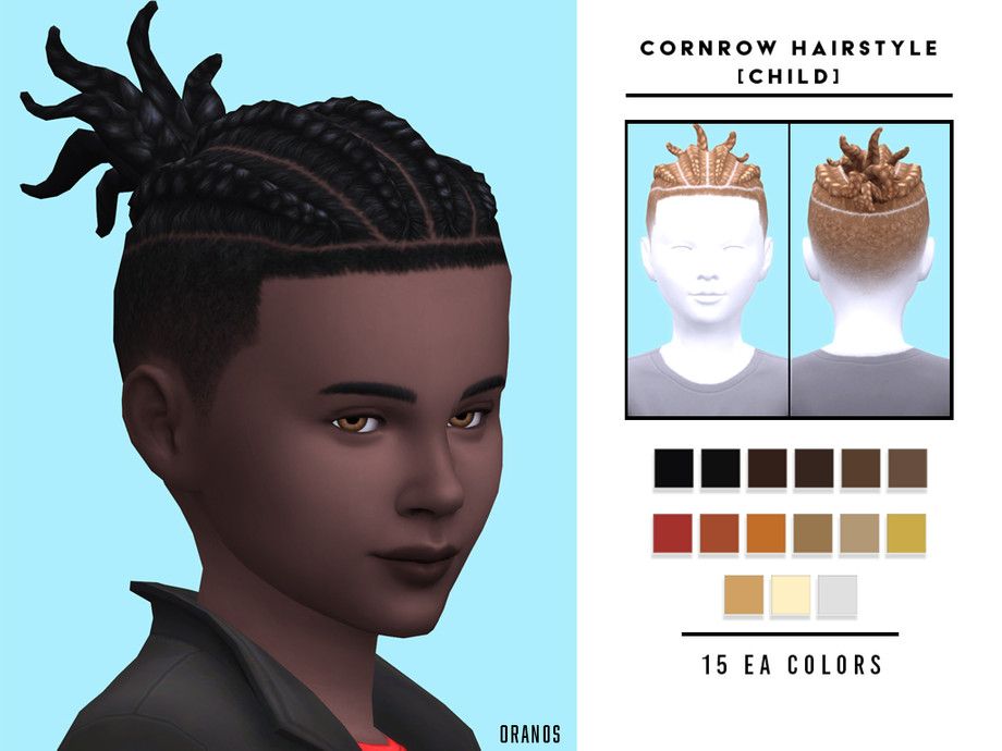 Прически одежда OranosTR's Cornrow Hairstyle Child Sims 4 hair male, Sims 4 black hair, Sims 4 a