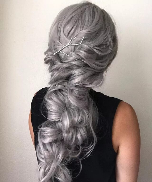 Прически пепельные женские Long Star Grey Wavy Synthetic Lace Front Wig Gorgeous hair, Long hair styles, Si