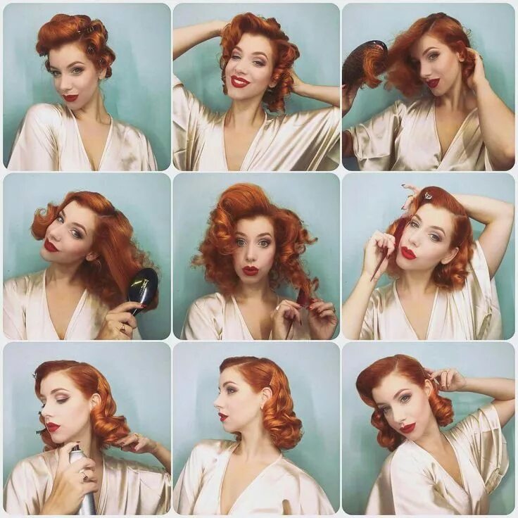 Прически пин ап как сделать Pin by Drea on Vintage style 1940s hairstyles for long hair, 1940s hairstyles, V