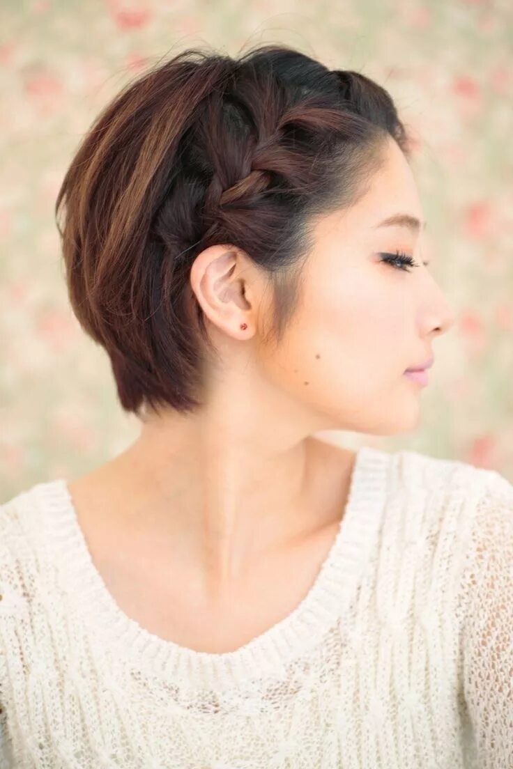 Прически под короткое 10 Braided Hairstyles for Short Hair - PoP Haircuts Short hair styles, Asian hai