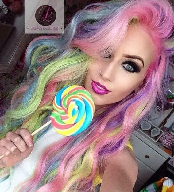 Прически покрашенные волосы Pretty pastel colored hair Hair styles, Rainbow hair, Pastel rainbow hair