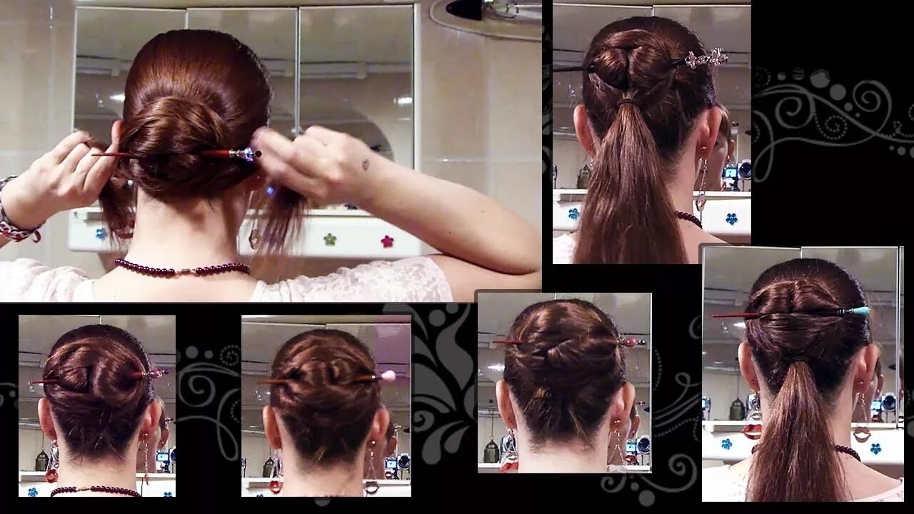 Прически помощью 5 Ways to do a Chinese bun - long hair updo with hair stick - YouTube