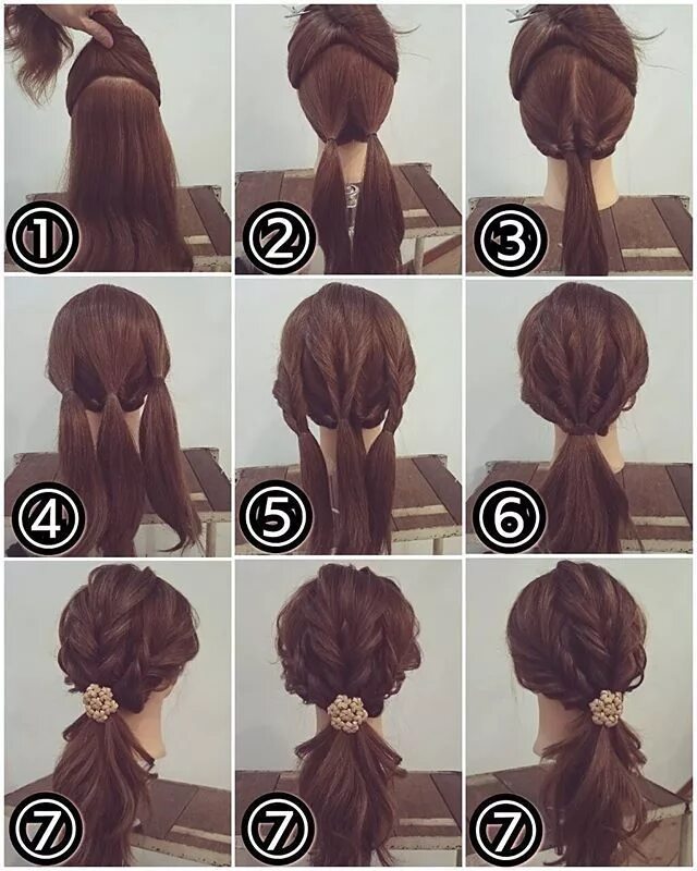 Прически пошаговое фото для начинающих Hairstyle for every day Long hair styles, Hair arrange, Hair inspiration