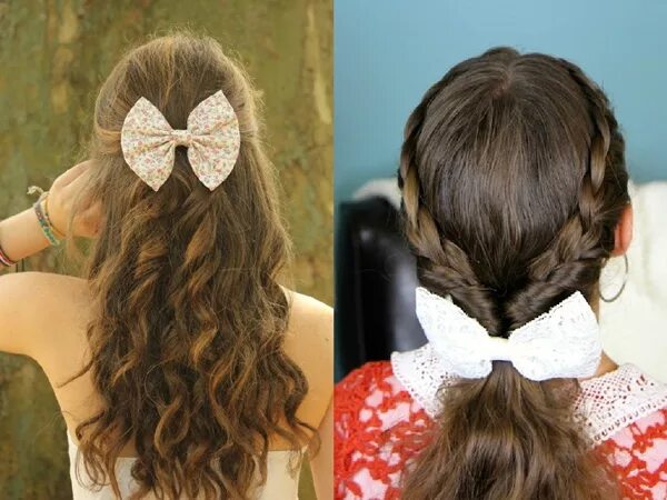 Прически последний звонок длинные волосы Hairstyles with bows for September 1 with their own hands. Original hairstyles f