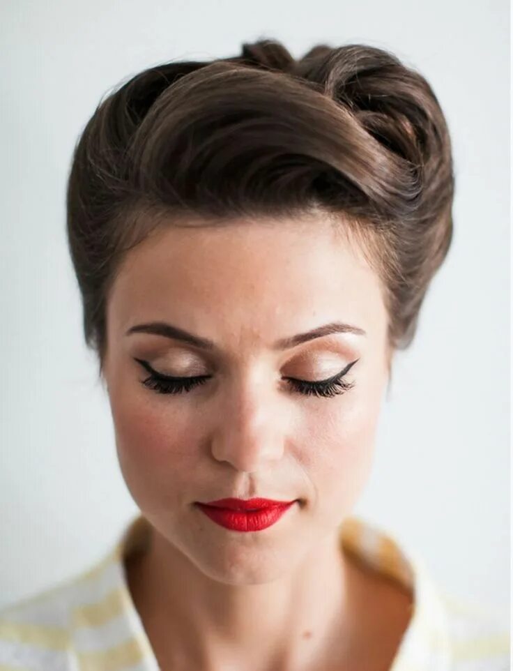 Прически ретро на средние Hair - Peinados Retro wedding hair, Retro hairstyles, Vintage hairstyles