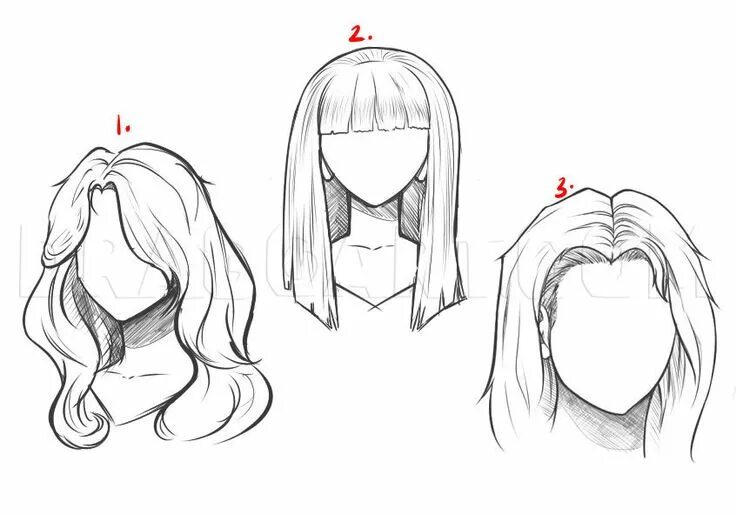 Прически рисовать легко How To Draw Long Hair, Step by Step, Drawing Guide, by Dawn dragoart.com How to 