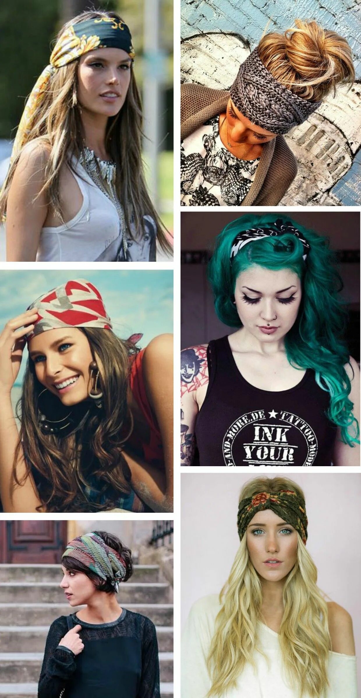 Прически с банданой на длинные волосы 31 Penteados fáceis e lindos com lenços e bandanas Penteados com bandana, Pentea