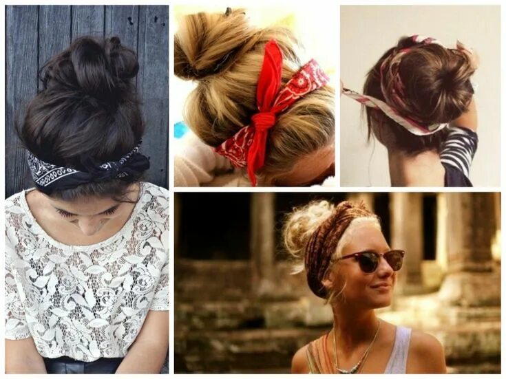 Прически с банданой на короткие волосы Coiffure avec un bandana cheveux - coiffures cool et tutoriels Womens hairstyles