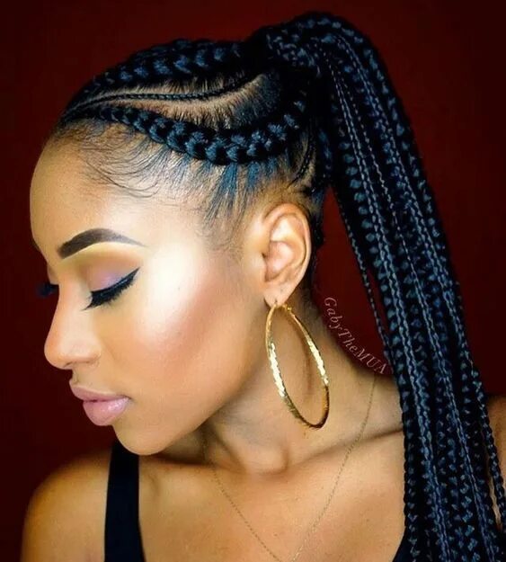 Прически с брейдами женские goddess-braid-pony-tail-individuals Goddess braids hairstyles, Goddess braid sty