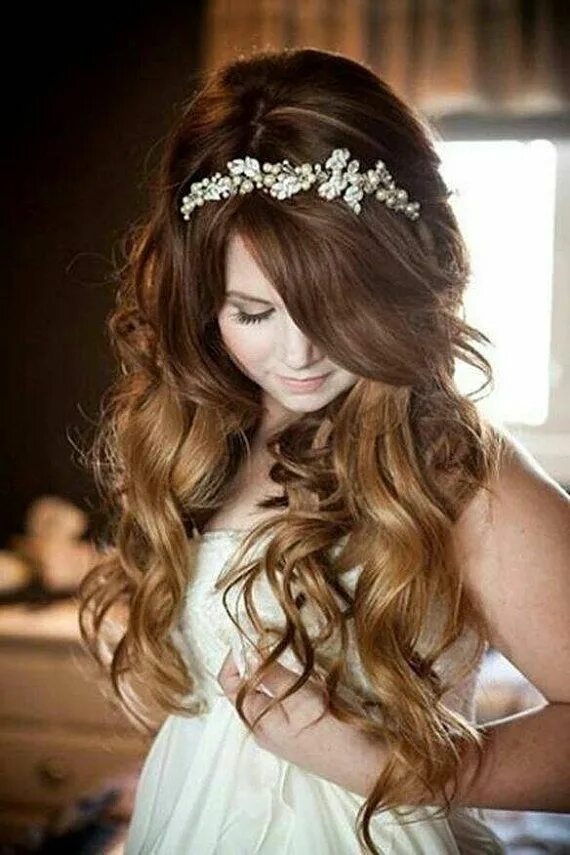 Прически с челкой распущенные волосы This item is unavailable Etsy Long hair styles, Wedding hairstyles, Vintage wedd