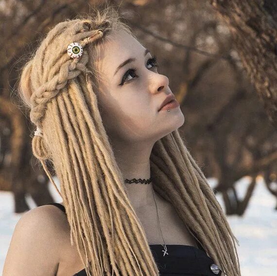 Прически с дредами женские Custom blonde Synthetic Dreads dreadlocks Double by BasiliskHairs Blonde synthet