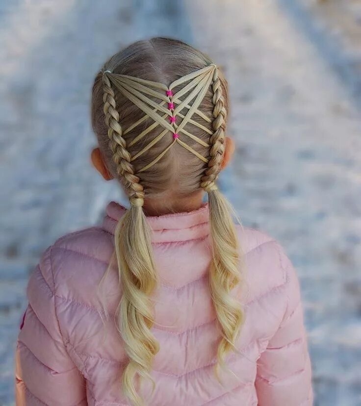 Прически с двумя косичками для девочек Another style with elastics used like @easytoddlerhairstyles did a while ago! Th