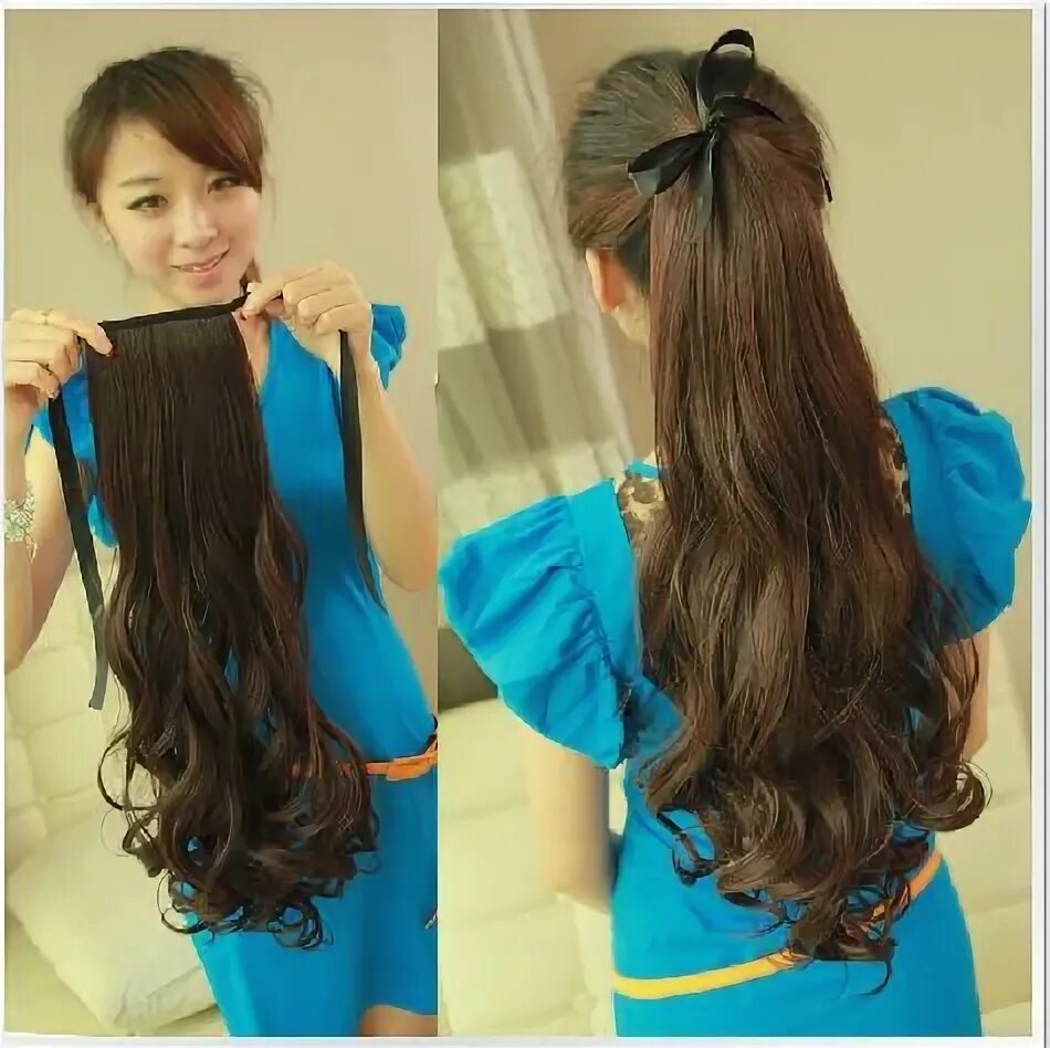 Прически с искусственными волосами 2014 new fashion supernatural ponytail curly hair extension wavy synthetic ponyt