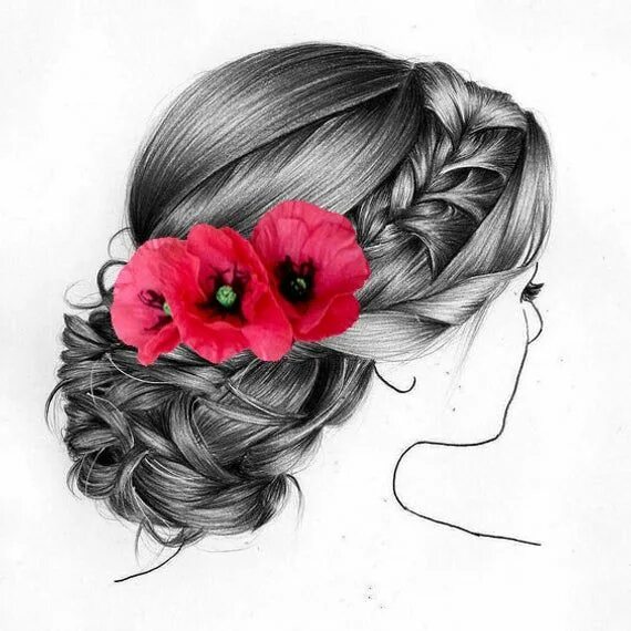 Прически с карандашом на длинные волосы Red Faux Poppy Bridal Hair Pin Red Flower Wedding Hair Pin Red - Etsy Wedding ha