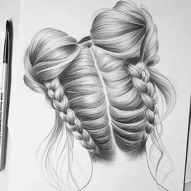 Прически с карандашом на длинные волосы Pin on Disegno How to draw hair, Drawing hair tutorial, Animal portraits art