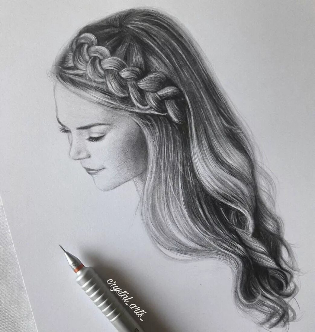 Прически с карандашом на длинные волосы Hair Study Portrait Drawings Portrait drawing, How to draw hair, Realistic drawi