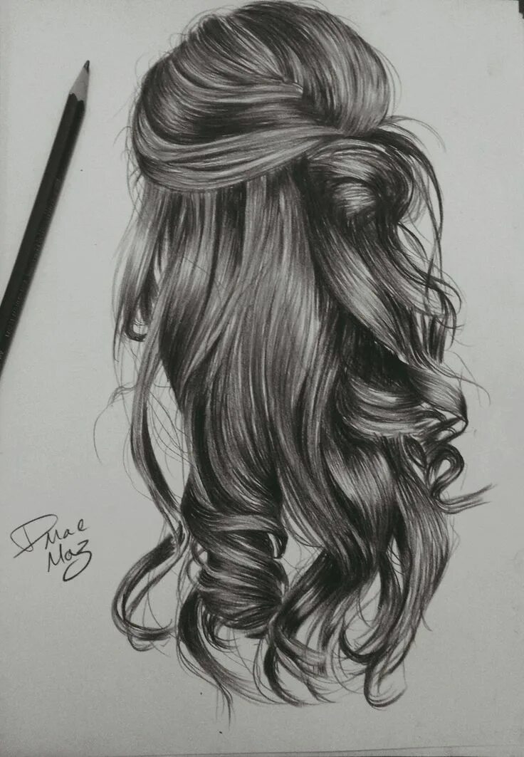 Прически с карандашом на длинные волосы kinda wavy hairstyle drawing by staceyElmoro on DeviantArt How to draw hair, Rea