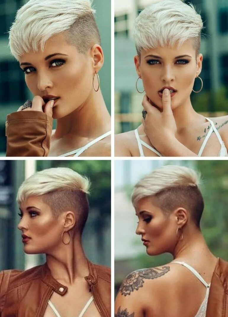 Прически с короткими висками coafuri pentru par scurt Short shaved hairstyles, Super short hair, Shaved hair