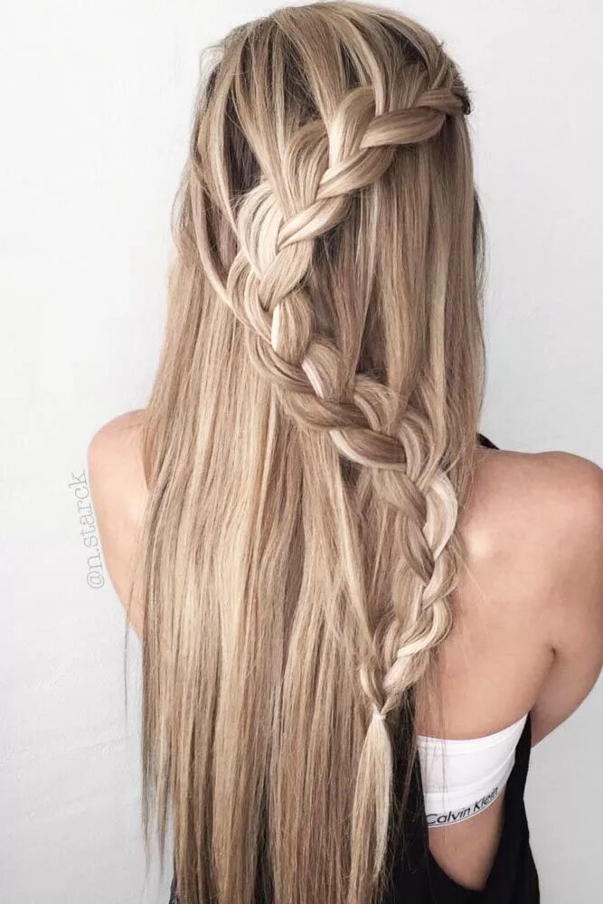 Прически с косой с распущенными волосами 20 Popular Styles with a Snake Braid Prom hairstyles for long hair, Braids for l