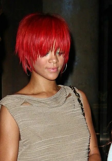 Прически с красными волосами короткие Rihanna Short Red Hairstyles: Trendy Short Straight Haircut for Women - Hairstyl