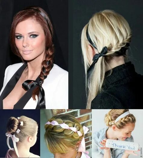 Прическа: плетение косы из 4 прядей с лентой. 4 Strand Braid with Ribbon Long ha