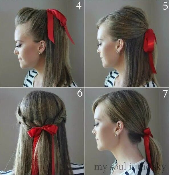 Прически с лентой на средние Ways To Wear A Ribbon!!! - Musely