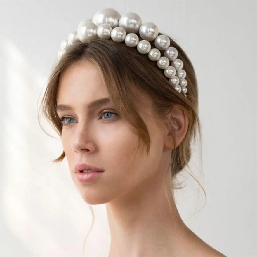 Прически с ободком для женщин Wholesale Low MOQ hair accessories knotted pearl headbands for women 2019 Alibab