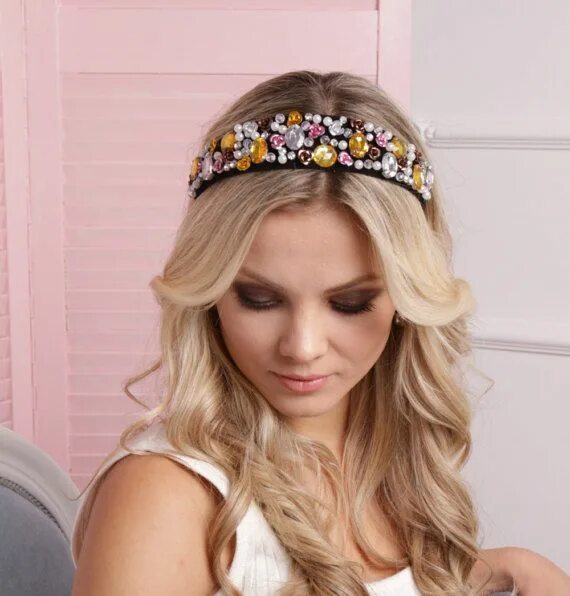 Прически с ободком для женщин Pin on Bridal hair vine, Beaded headband adult