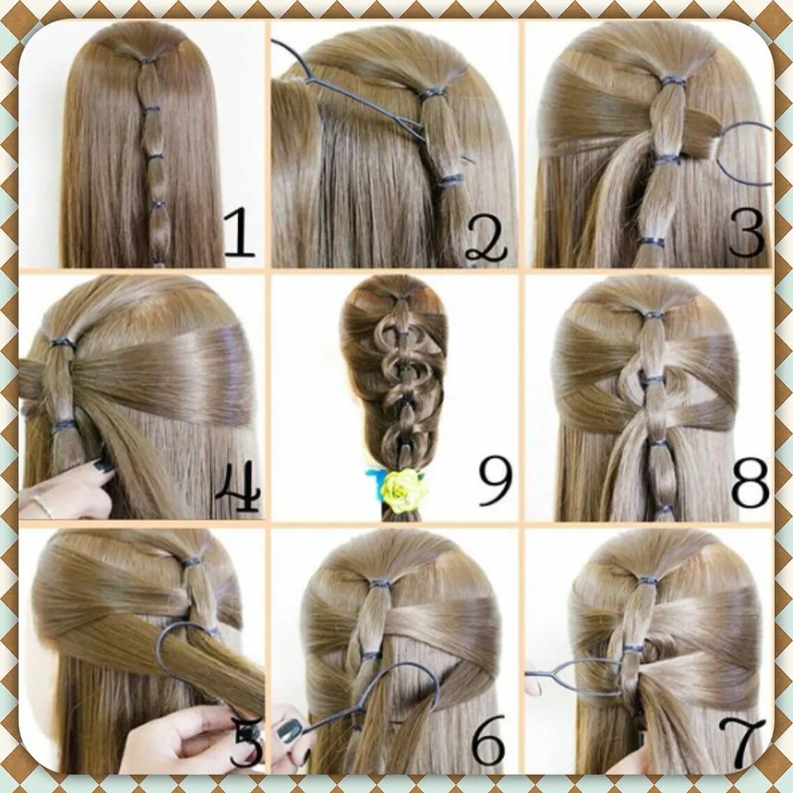 Прически с петлей для волос Tie and Pull Advanced Hairstyle Tutorial Pinterest hair, Hair tutorial, Hair sty