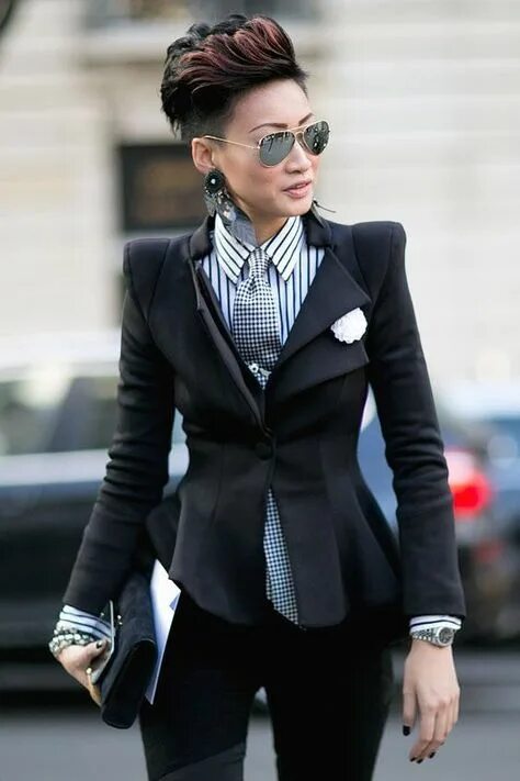 Прически с пиджаком женские Top 10 women wearing ties ideas and inspiration