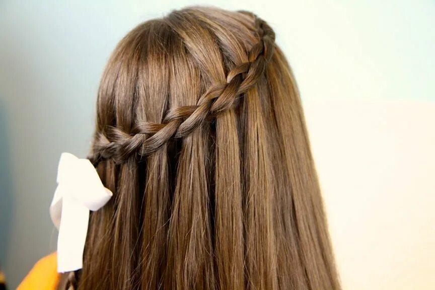 Прически с полураспущенными волосами в школу Dutch Waterfall Braid Cute Girls Hairstyles Cute girls hairstyles, Hair styles, 