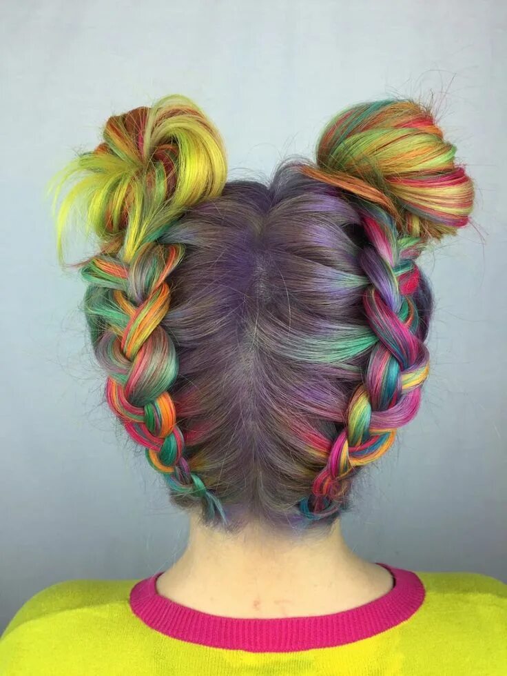 Прически с прядями для девочек Unconventional Color - Behindthechair.com Rainbow hair color, Hair styles, Long 