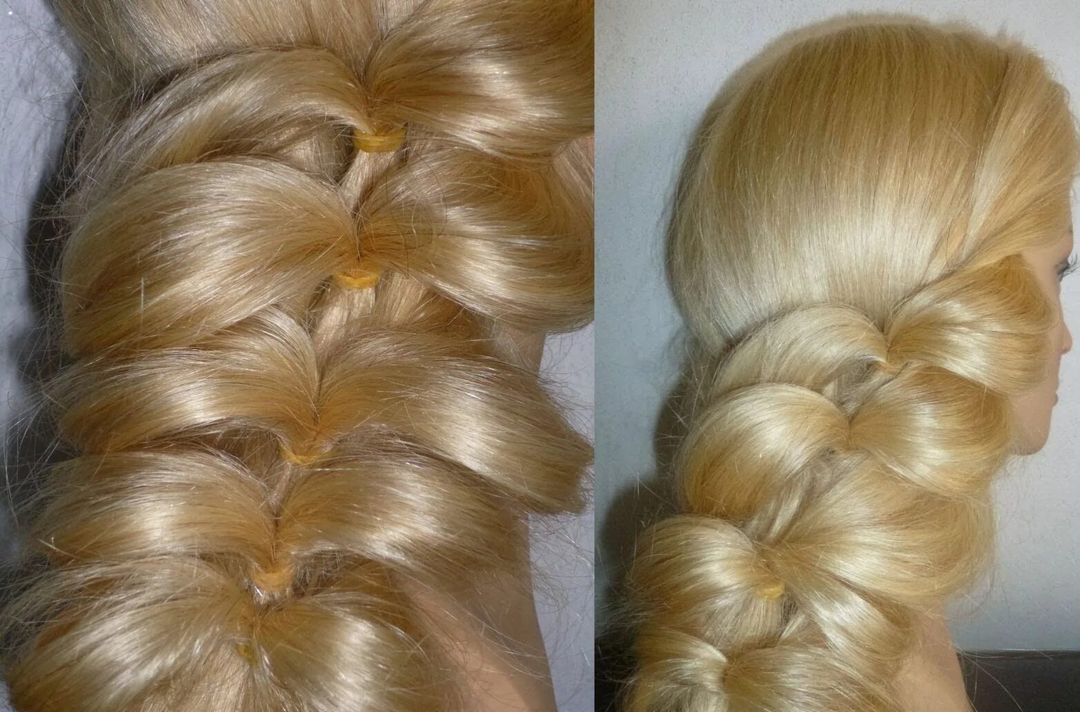 Прически с силиконовыми резинками на длинные Schulfrisuren: Zopffrisuren. Flechtfrisuren: Zopf seitlich. Braid Hairs... not s