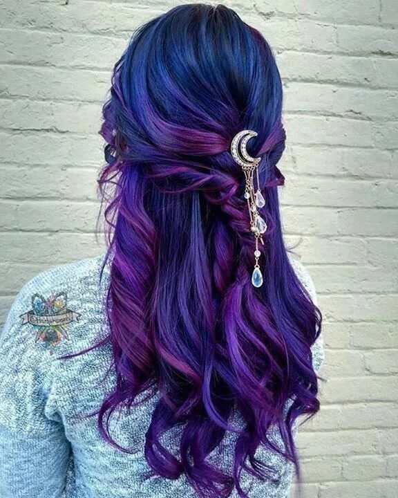 Прически с цветными волосами Beauty: Fantasy Unicorn Purple Violet Red Cherry Pink yellow Bright Hair Colour 