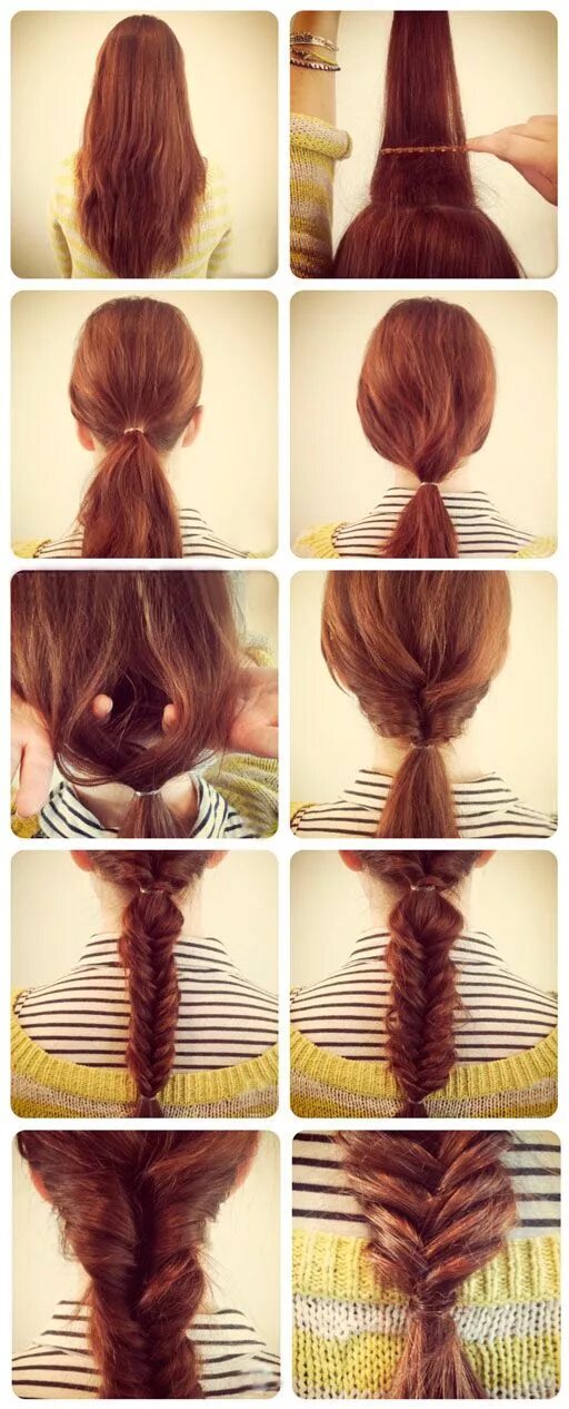 Прически сами себе легко видео Плетение кос Hair hacks, Fish tail braid, Hair styles