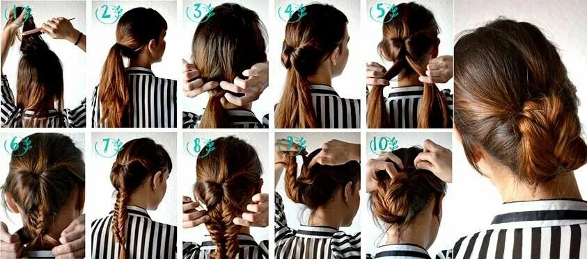 Прически самим себе для 11 лет Low pony, split and twist, pretty braid, pin it up! Pretty braids, Fish tail bra