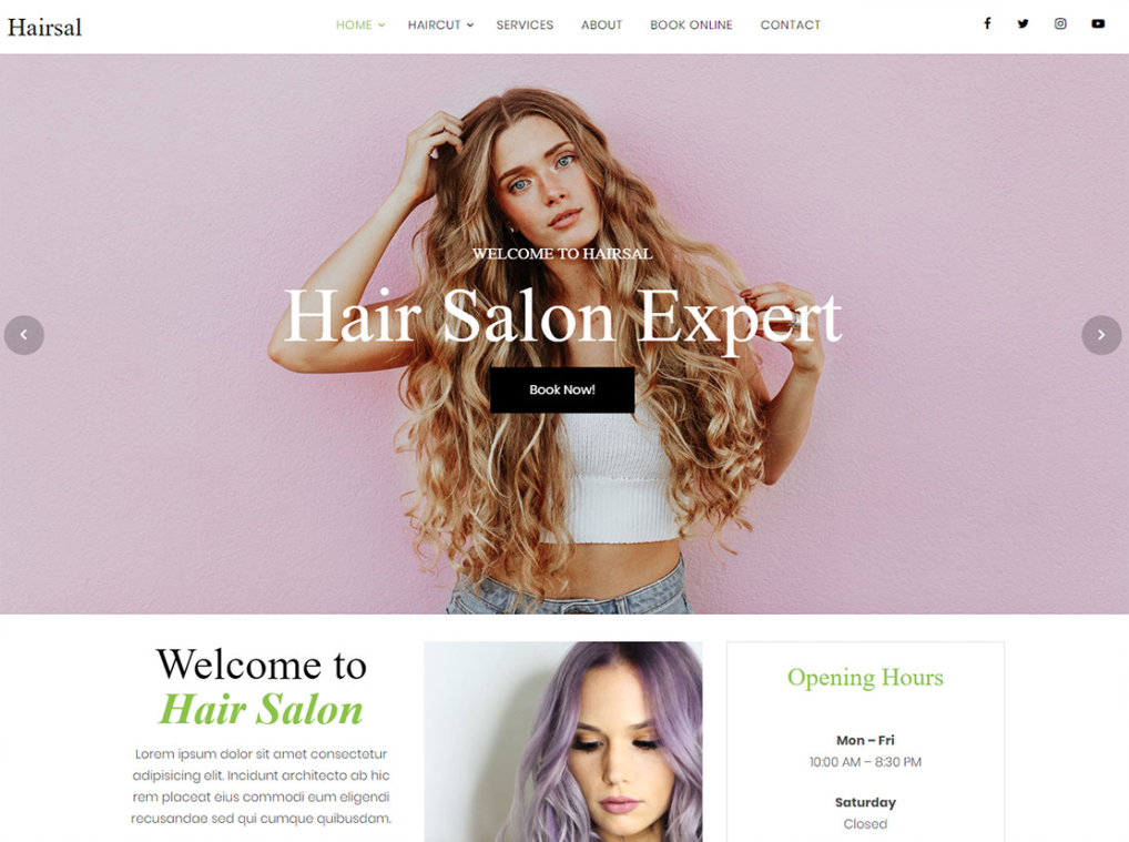 Прически сайт Free Hair Salon Expert HTML Template. You hair, or the lack thereof, can be one 