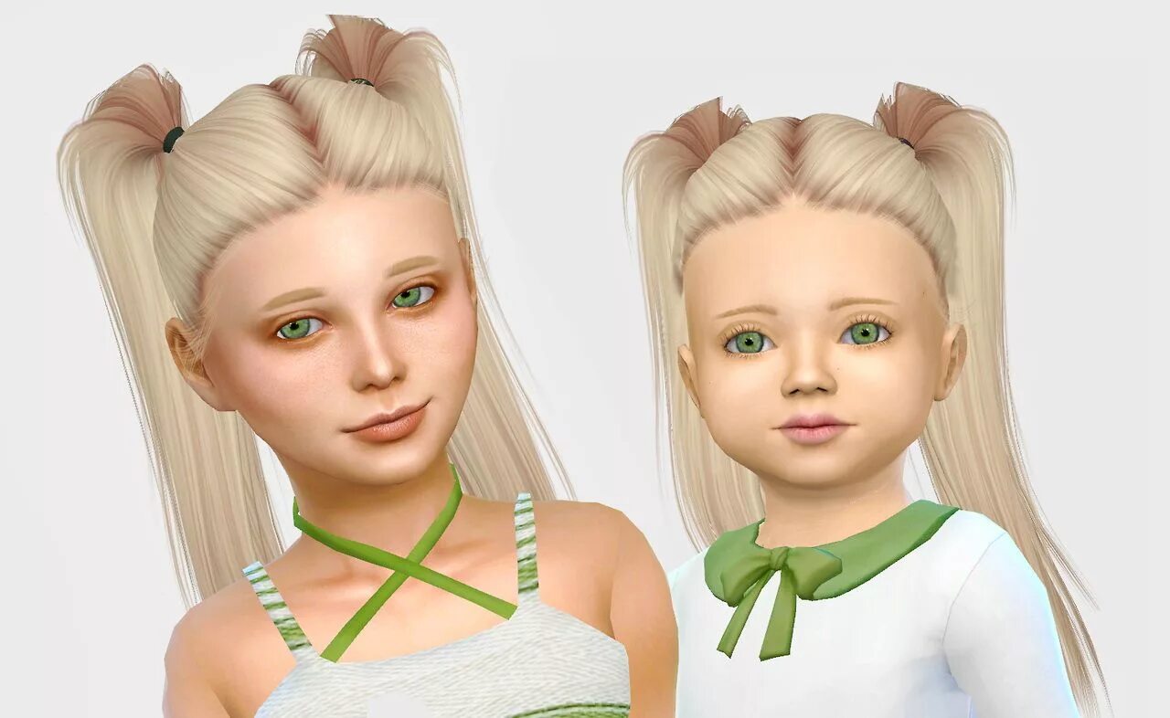 Прически сестра Simiracle: LeahLillith`s Bling Pushed Back hair retextured - Sims 4 Hairs Kinder