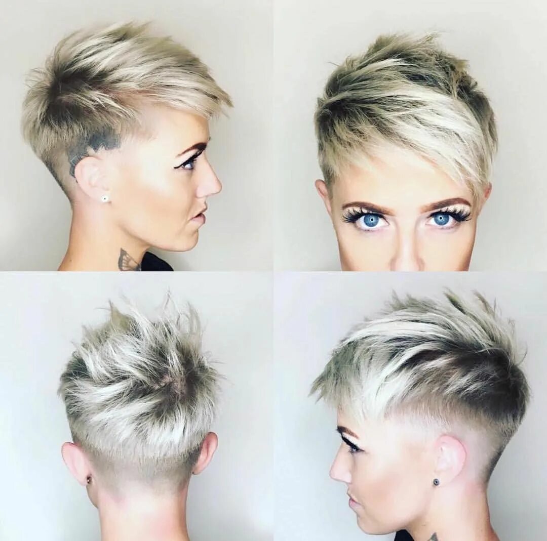 Прически со всех сторон женские Image result for female fauxhawk haircuts 2018 Thick hair styles, Super short ha