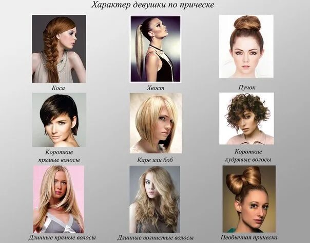 Прически средних типов волос What does her hair say about a girl? Character of the girl by her hair: ➖ Cosa (