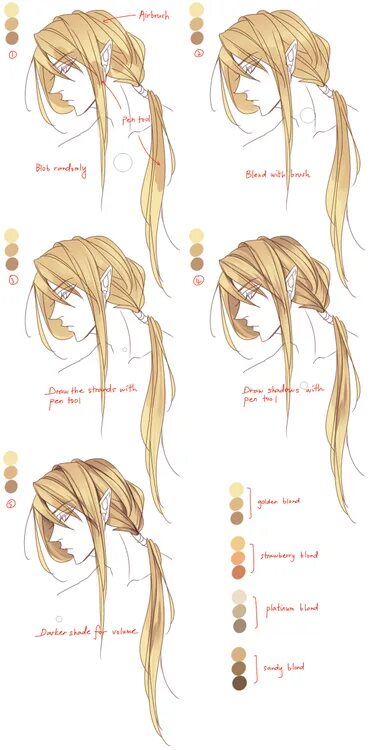 Прически туториал длинные coloring Drawing hair tutorial, Digital painting tutorials, Design reference