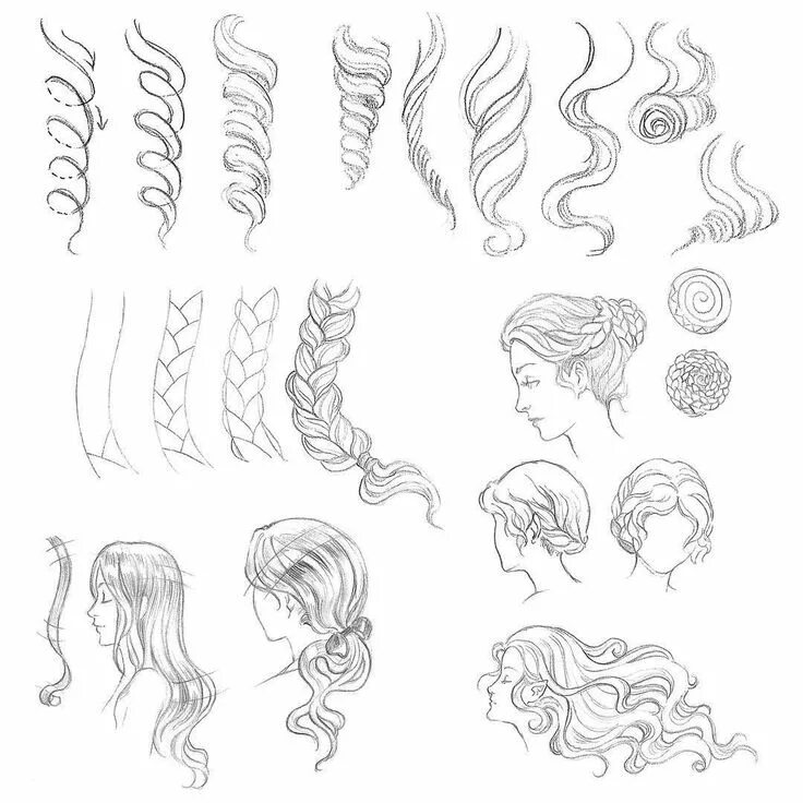 Прически туториал длинные Day 30 of #Sketchtember features these lovely female hairstyles. You can easily 