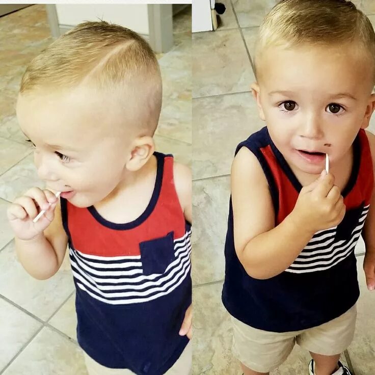 Прически в полтора года Adorable and handsome Toddler little boys hairstyle haircut hard part hardpart f