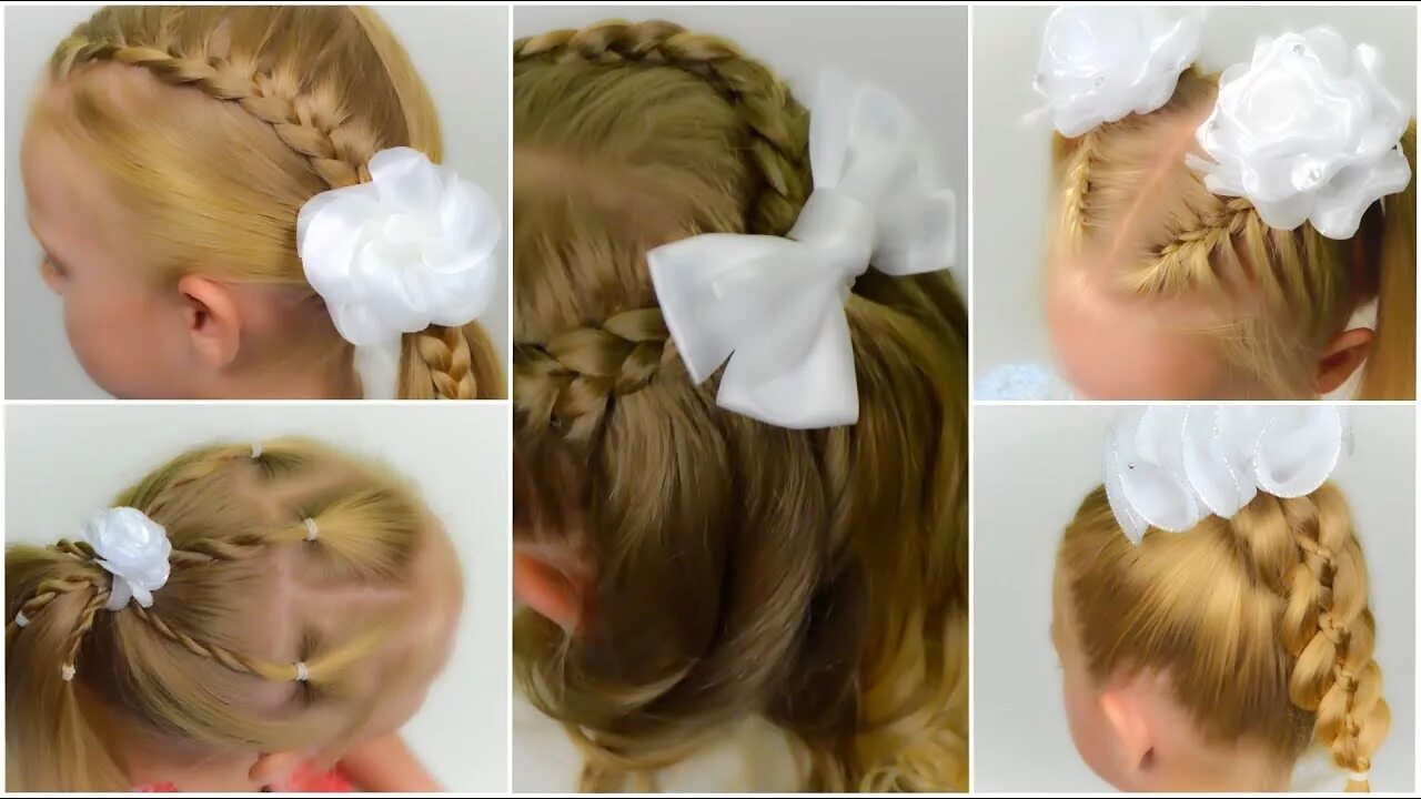 Прически в школу бант 5 Easy 5-MINUTE Back to School Hairstyles with BOW. Braided QUICK and EASY hairs