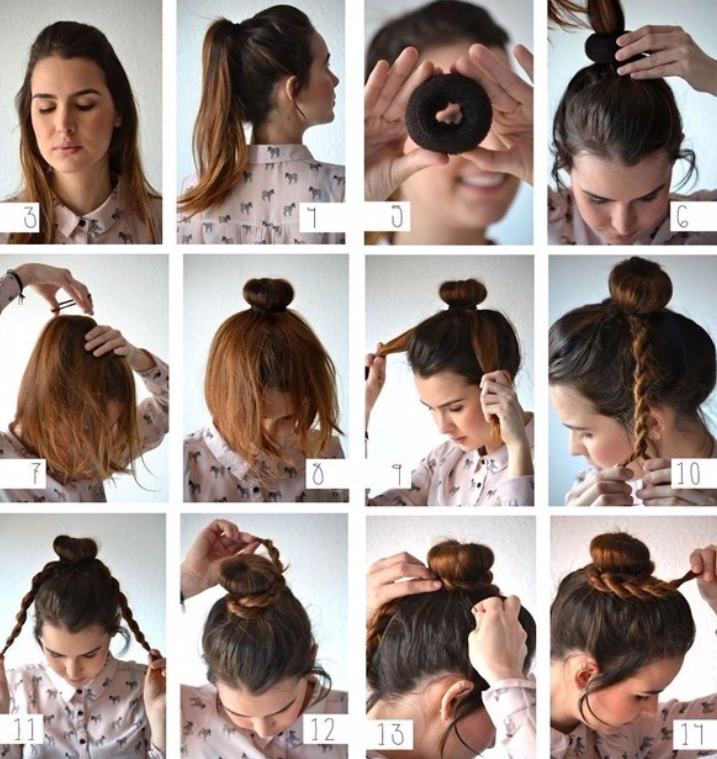 Прически в школу легкие пучок Pin en Hair Moño alto con trenza, Trenzas para el cabello, Peinados para cabello